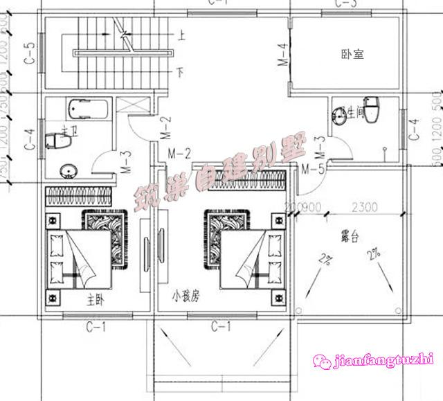 占地100平方米經典二層別墅設計圖，帶露臺，經濟實用，而且也是住起來最舒服，造價20萬！