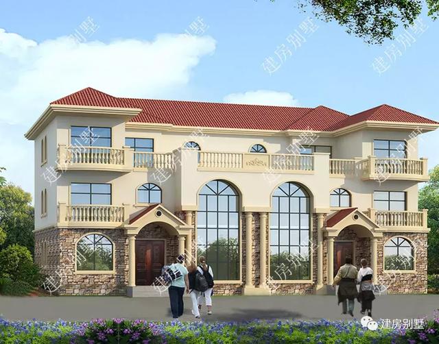 兩款復(fù)式三層兄弟雙拼別墅設(shè)計(jì)圖，建好了一棟，讓別人家的兄弟羨慕去