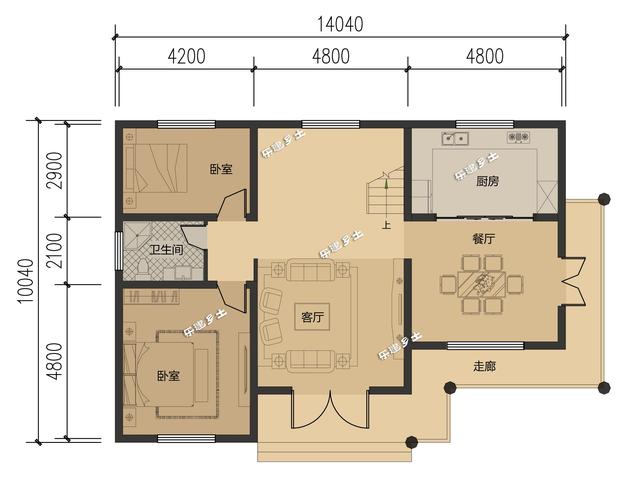 二層鄉村別墅設計圖，結構精巧，層次感強，美觀大方