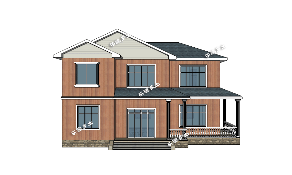 二層鄉村別墅設計圖，結構精巧，層次感強，美觀大方