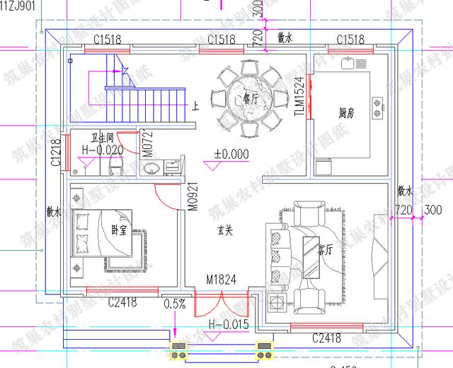 農村歐式二層別墅設計圖，造價20萬，入戶就是玄關，私密性極高！