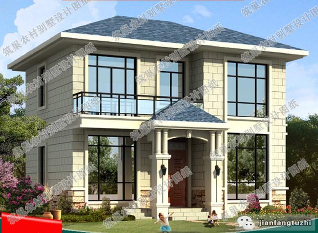 農村歐式二層別墅設計圖，造價20萬，入戶就是玄關，私密性極高！