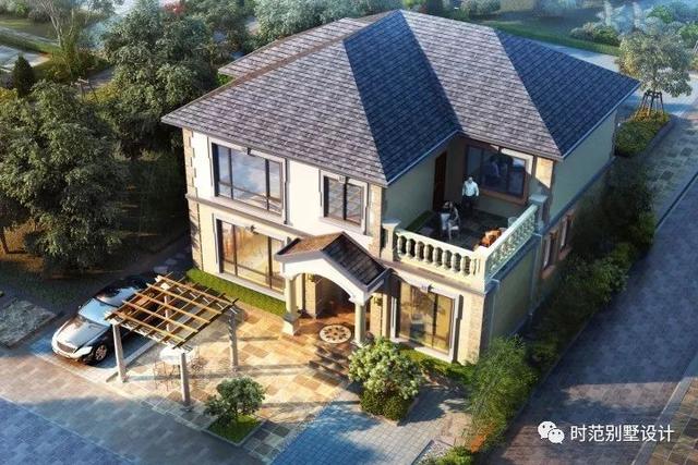 占地150平歐式二層別墅設計圖，帶大露臺和書房，空間利用率高，比城里好太多