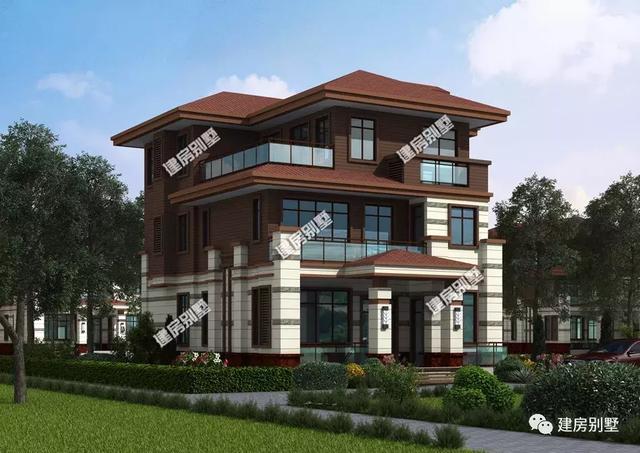 10米×14米農村現代三層別墅設計圖，兩種外觀造型搭配，講真，一眼就看中了。