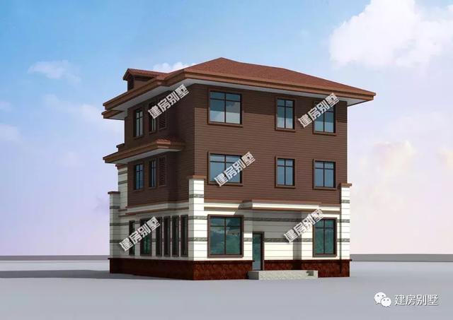 10米×14米農村現代三層別墅設計圖，兩種外觀造型搭配，講真，一眼就看中了。