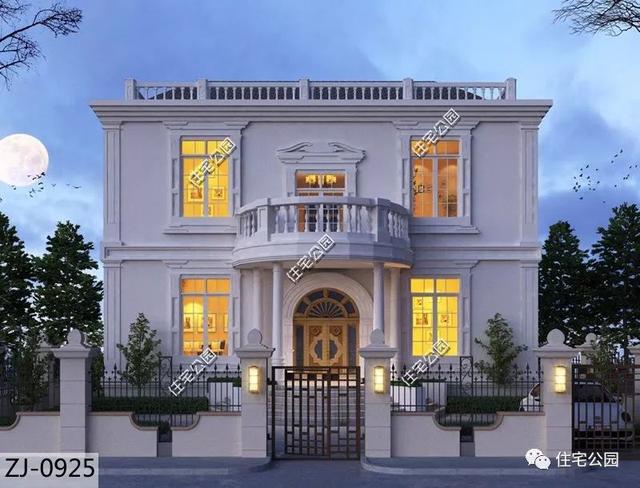 占地214平二層農(nóng)村法式別墅設(shè)計(jì)圖，臥室?guī)б旅遍g和衛(wèi)生間的體驗(yàn)才高級(jí)