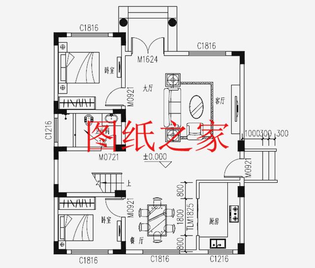 占地90平米左右的二層別墅，開間不到10米，非常實(shí)用的小戶型！