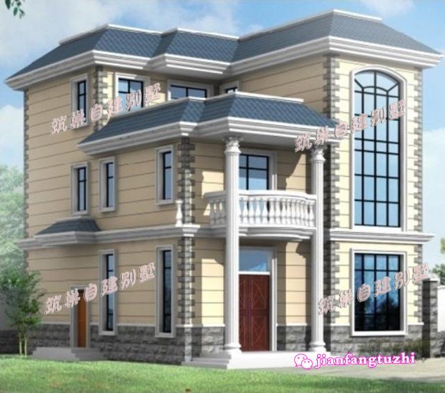 占地135平方米簡約三層農村自建房，布局合理，方正大氣。