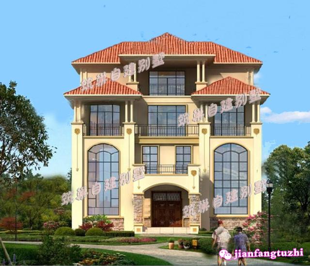 14x13米農村四層別墅設計圖，奢華大氣，高品質農村住宅！