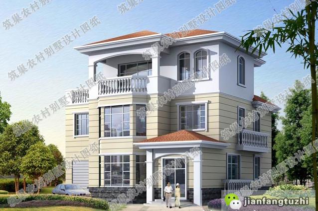 占地123平農(nóng)村自建房，帶私家車庫，時尚大氣，四面采光，相信男女老少都無法拒絕！