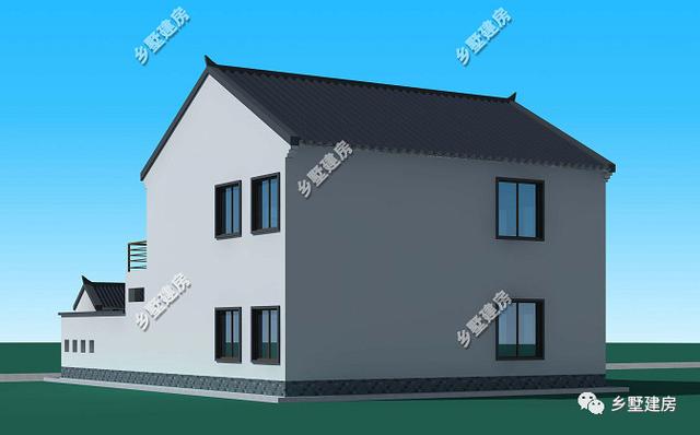 12.54×18.34米二層中式自建房，十分的有古典氣息，我猜，你一定喜歡！