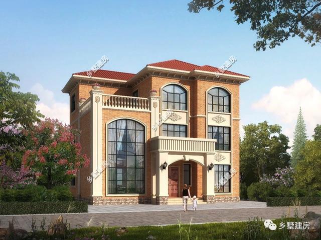 13×11.5米農村三層自建房，帶落地窗+挑空客廳，時尚大氣，農村美好幸福生活等著你！