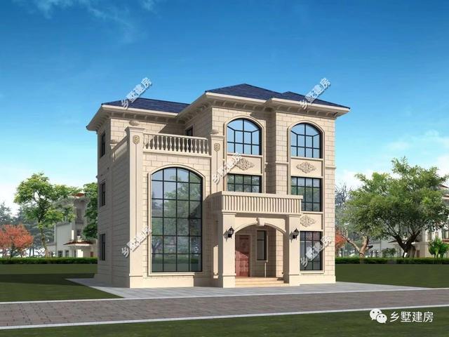 13×11.5米農村三層自建房，帶落地窗+挑空客廳，時尚大氣，農村美好幸福生活等著你！