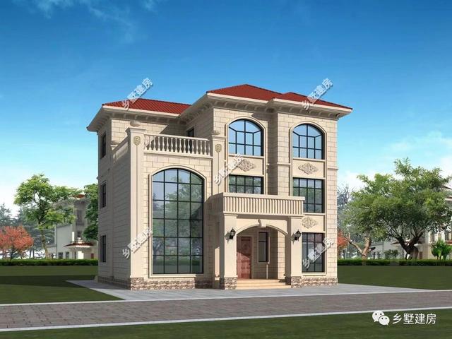 13×11.5米農村三層自建房，帶落地窗+挑空客廳，時尚大氣，農村美好幸福生活等著你！