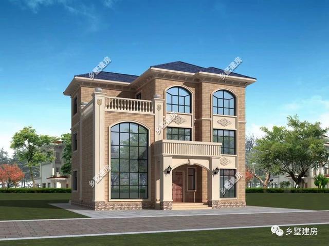 13×11.5米農村三層自建房，帶落地窗+挑空客廳，時尚大氣，農村美好幸福生活等著你！