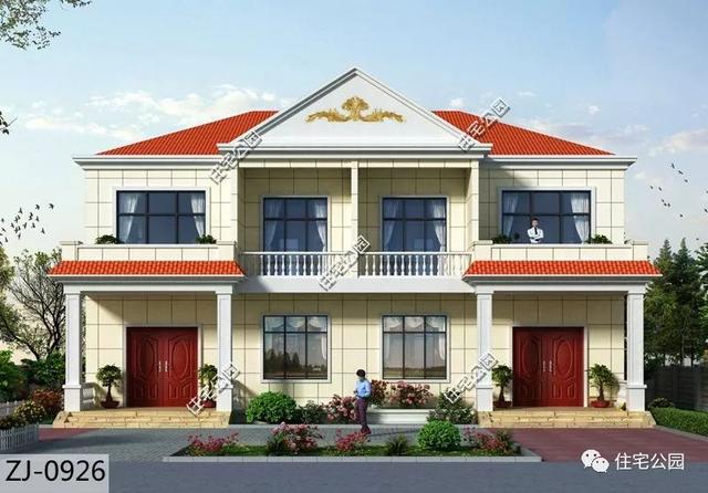 占地200平兄弟雙拼二層自建房，方正規(guī)整，落落大方沉穩(wěn)莊重，最適合農(nóng)村兄弟倆一起合建。