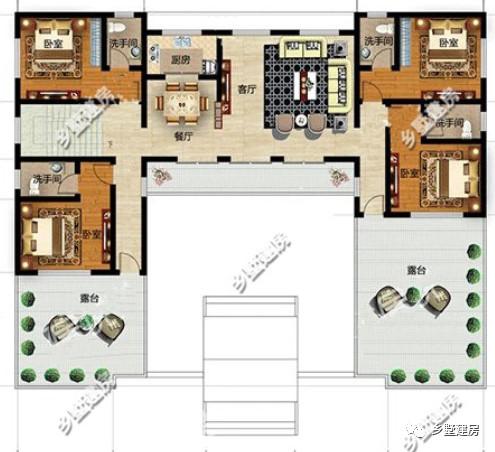 兩款新中式農村別墅設計圖，喜歡就收藏留著用吧！