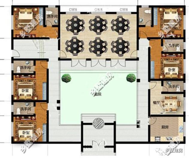 兩款新中式農村別墅設計圖，喜歡就收藏留著用吧！