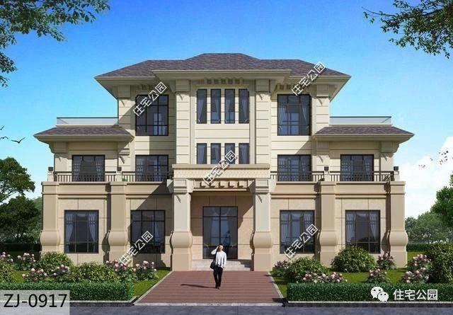 占地270平方米經(jīng)典三層歐式別墅設(shè)計(jì)圖，保證建出來的房子是村里最美的。