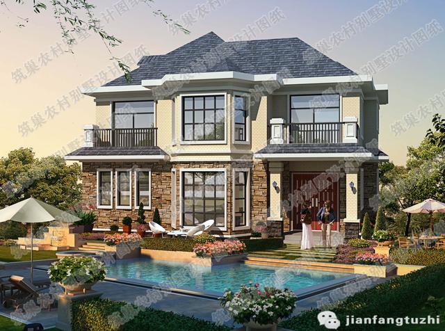 5款農村自建房，造價30萬內，二層120㎡左右。