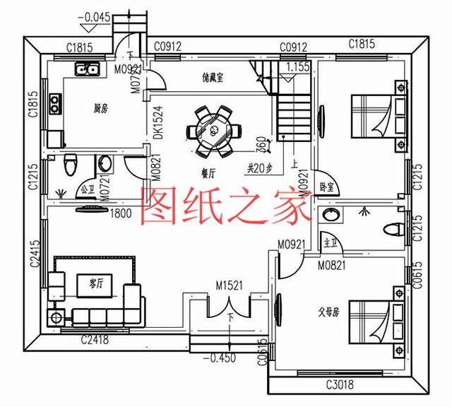 大戶型二層別墅設計圖，造價只要20萬，讓您的別墅獨一無二！