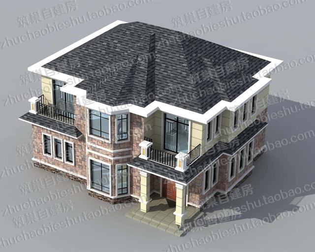 熱款農村二層別墅設計圖，25萬5臥13×11米帶挑空客廳！