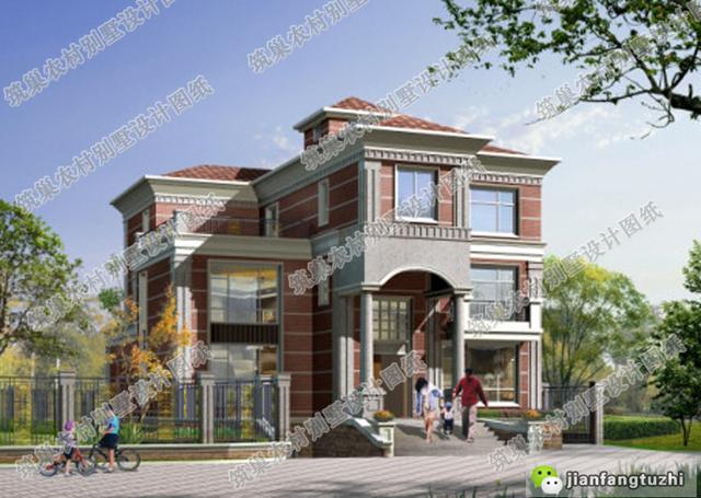 三層170平帶地下車庫別墅設計圖，戶型精美，外觀精美！