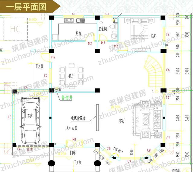 5款別墅設計圖，造價低廉，建筑結構水電齊全。