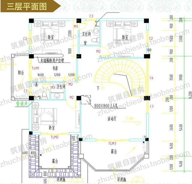 5款別墅設計圖，造價低廉，建筑結構水電齊全。