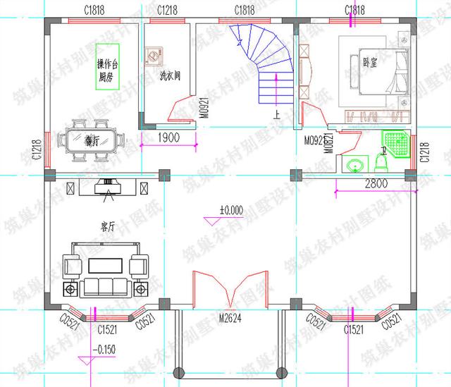 5款別墅設計圖，造價低廉，建筑結構水電齊全。