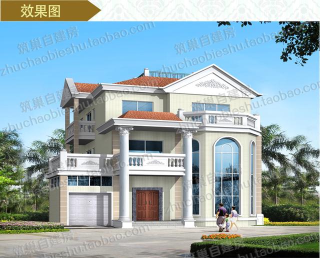 5款別墅設計圖，造價低廉，建筑結構水電齊全。