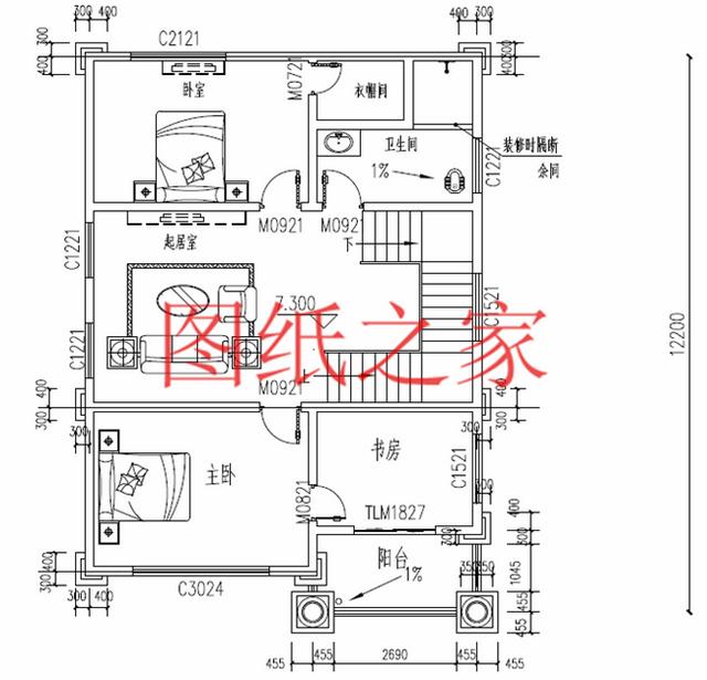 小戶型四層別墅圖，占地110平米左右，小巧精致、簡單大氣！
