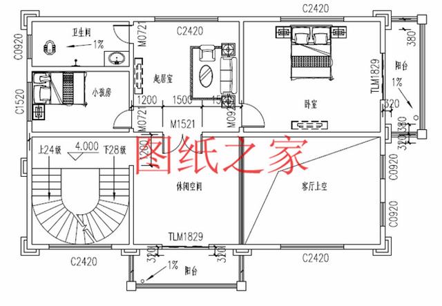 小戶型四層別墅圖，占地110平米左右，小巧精致、簡單大氣！