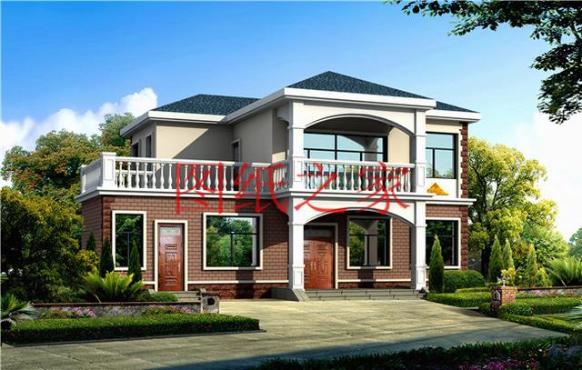 簡約美觀、經濟實用的二層別墅設計圖，非常符合您建房的實際需要！