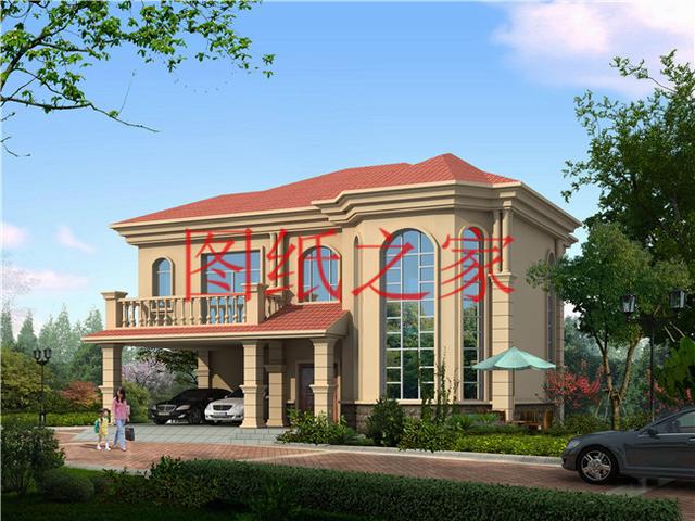 簡約美觀、經濟實用的二層別墅設計圖，非常符合您建房的實際需要！