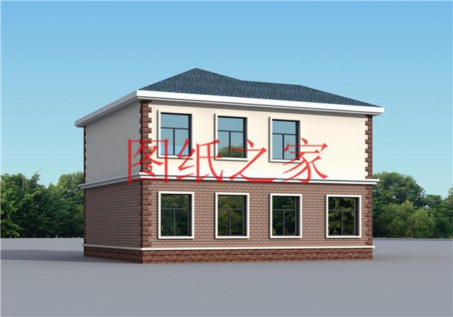 簡約美觀、經濟實用的二層別墅設計圖，非常符合您建房的實際需要！