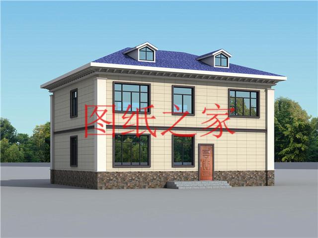 簡約美觀、經濟實用的二層別墅設計圖，非常符合您建房的實際需要！