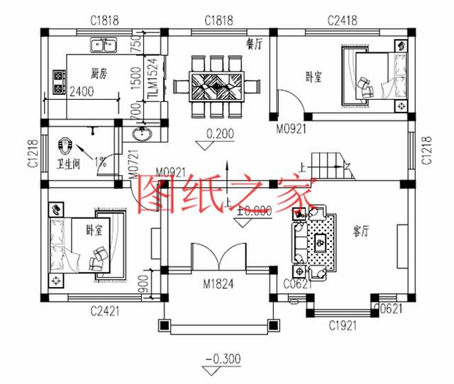 30萬三層別墅設計圖，100平米的方正戶型，舒適宜居、美觀大氣！
