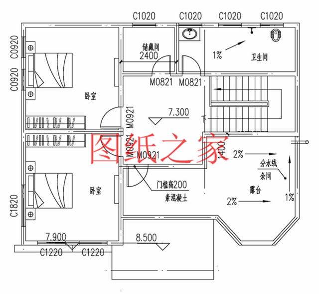 30萬三層別墅設計圖，100平米的方正戶型，舒適宜居、美觀大氣！