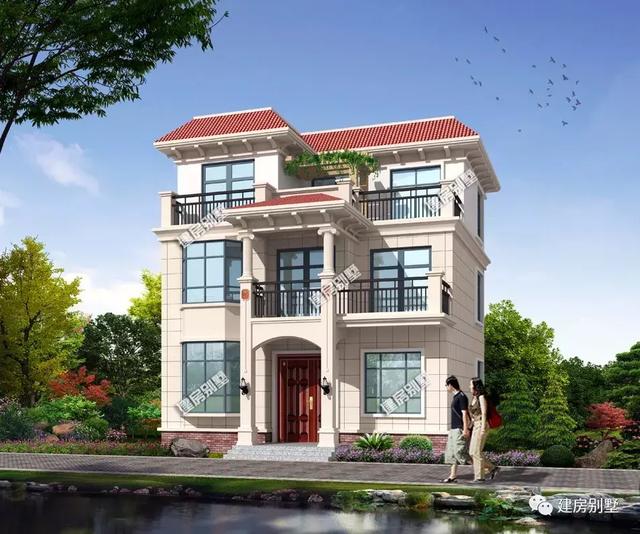 面寬9米多的別墅設計圖，第二棟平屋頂，毛坯只要28萬。