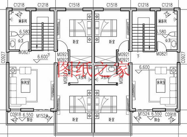 3套兄弟雙拼別墅戶(hù)型平面圖，比獨(dú)棟更美觀大氣！
