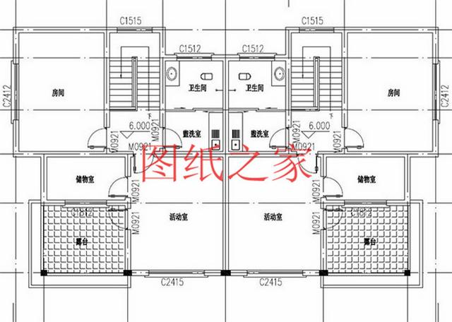 5套三層雙拼別墅方案，單戶100平左右，對稱設計彰顯房屋氣勢！