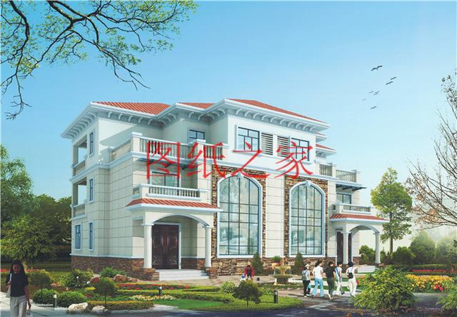 5套三層雙拼別墅方案，單戶100平左右，對稱設計彰顯房屋氣勢！