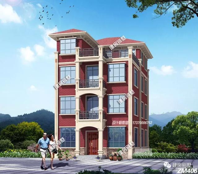 面寬很窄的農(nóng)村自建別墅，第一棟25萬，第二棟四層好喜慶