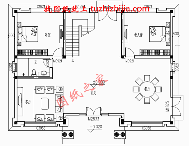 經(jīng)濟型農(nóng)村二層半別墅房屋設(shè)計圖，只要30萬就能建成！