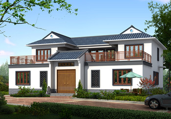 農(nóng)村小型四合院設計效果圖及施工圖，傳統(tǒng)中式，四面建房