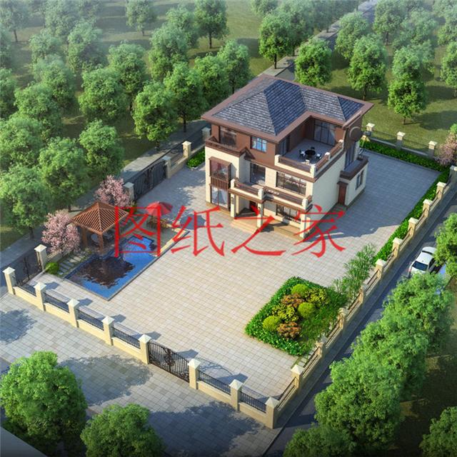 10X12、12X10米兩種尺寸的120平農村三層別墅，造價只要30多萬！