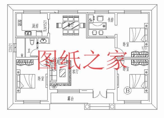 開間15米的農(nóng)村平房，歐式別墅簡單大氣，非常適合農(nóng)村修建！