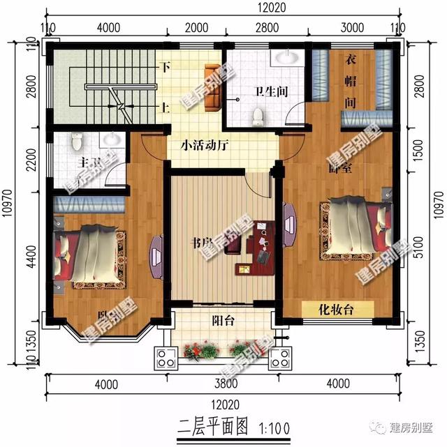 12×10.9米農(nóng)村三層別墅設(shè)計(jì)方案，衣物晾曬空間處理得非常巧妙