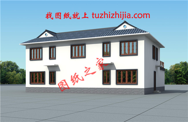 農(nóng)村小型四合院設計效果圖及施工圖，四面建房